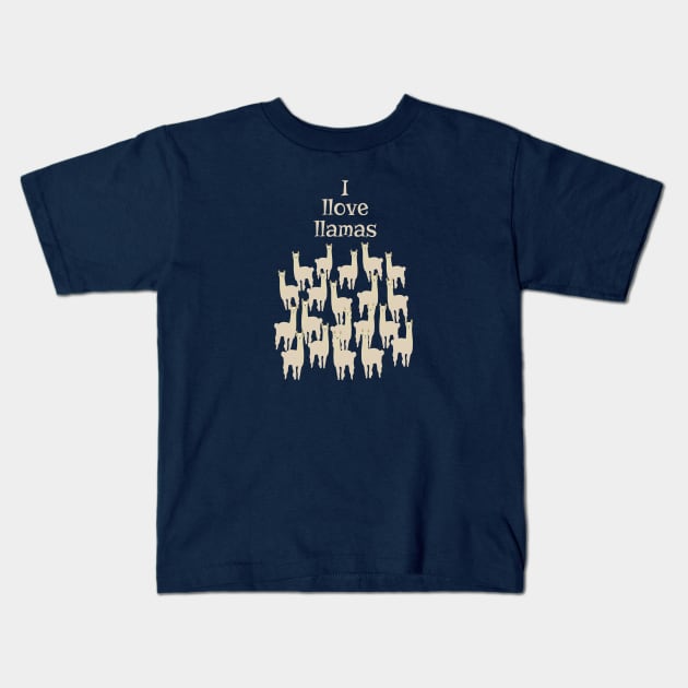 I Llove Llamas Kids T-Shirt by Davey's Designs